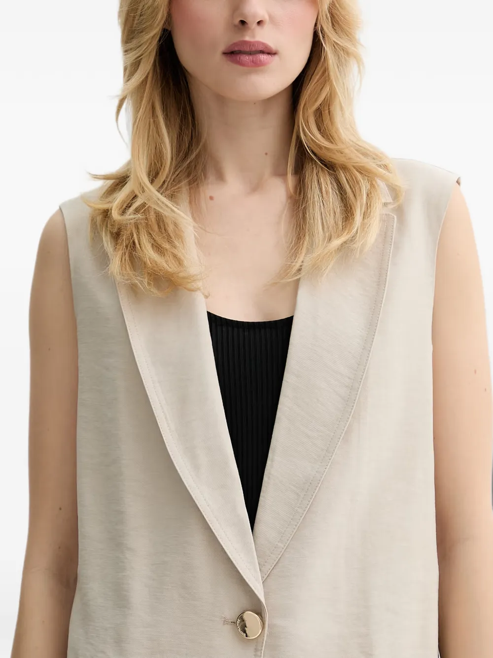 FRACOMINA Gilet met enkele knoop Beige