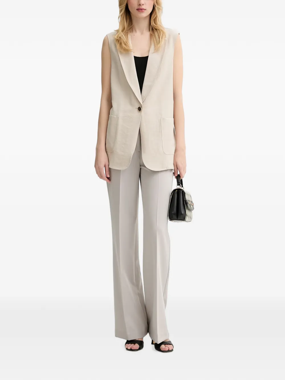 FRACOMINA Gilet met enkele knoop Beige