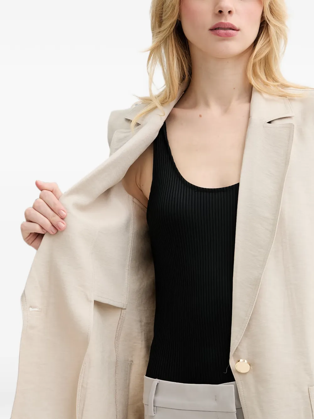 FRACOMINA Gilet met enkele knoop Beige