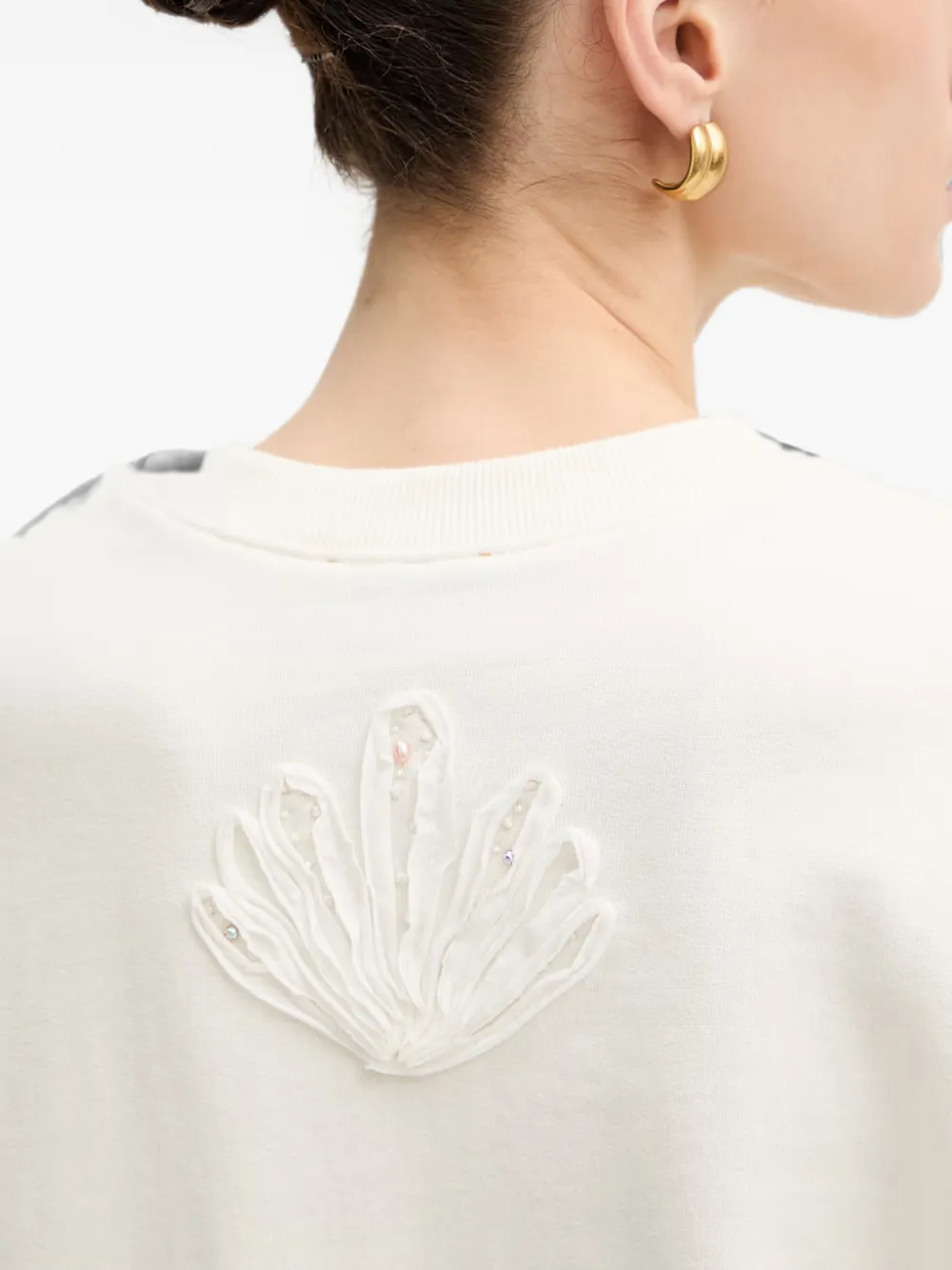 Forte shell-appliqué sweatshirt Wit