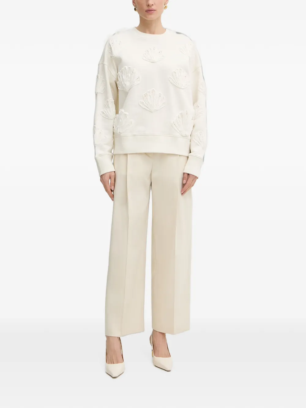 Forte shell-appliqué sweatshirt Wit