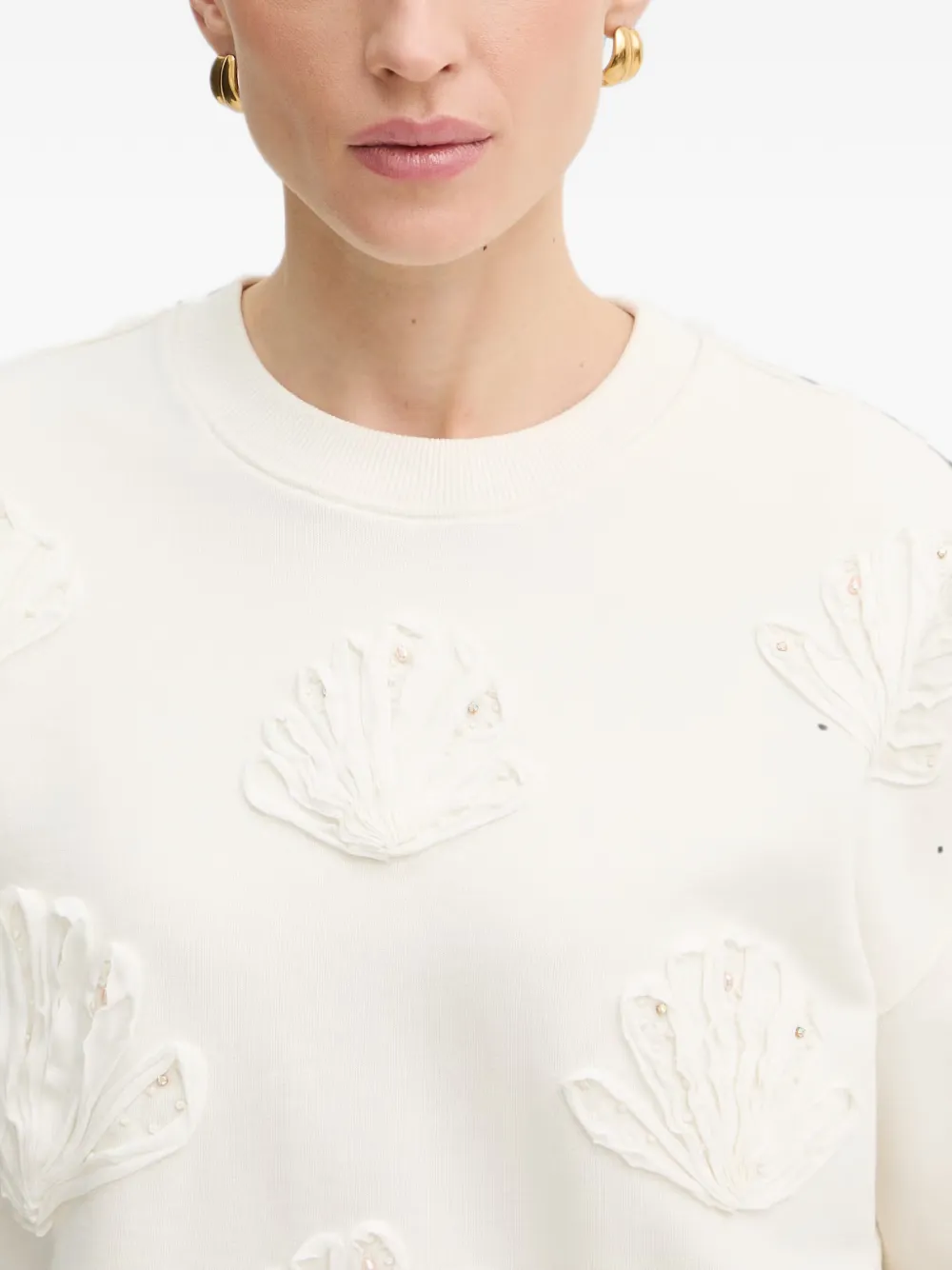 Forte shell-appliqué sweatshirt Wit