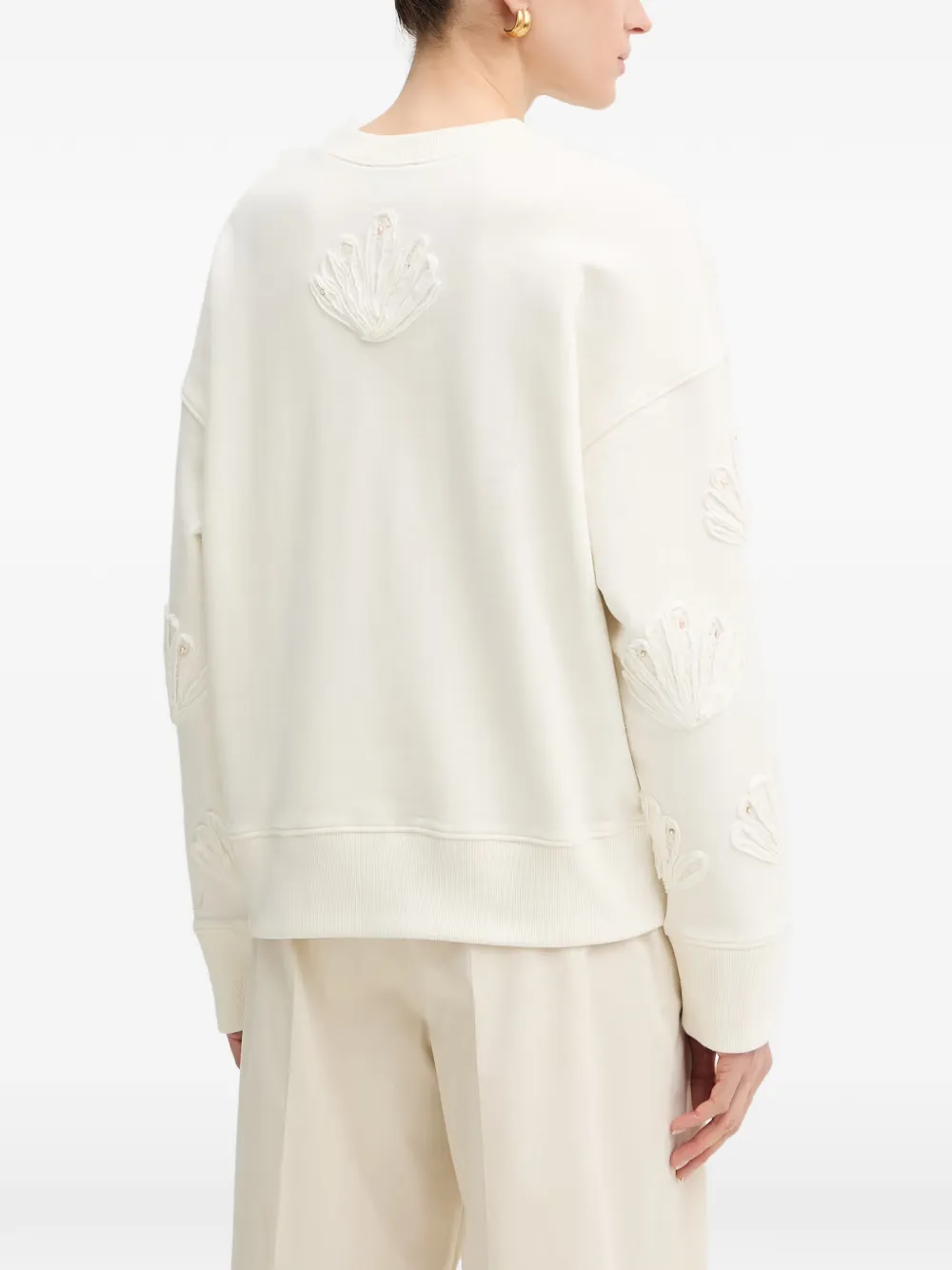 Forte shell-appliqué sweatshirt Wit