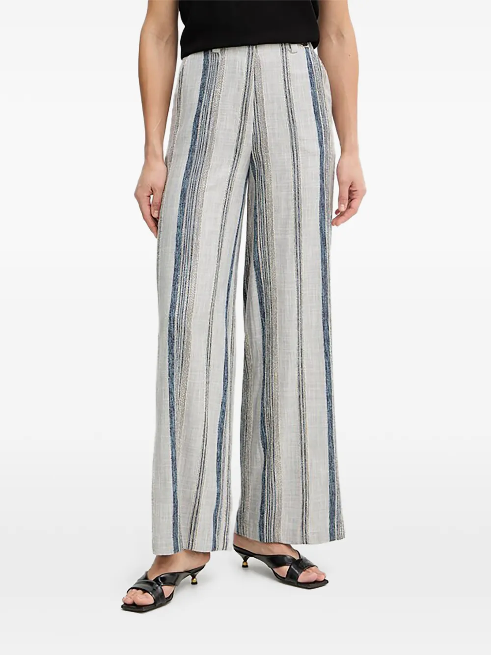FRACOMINA striped wide-leg trousers - Grigio