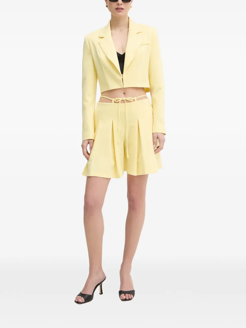 FRACOMINA Cropped blazer Geel