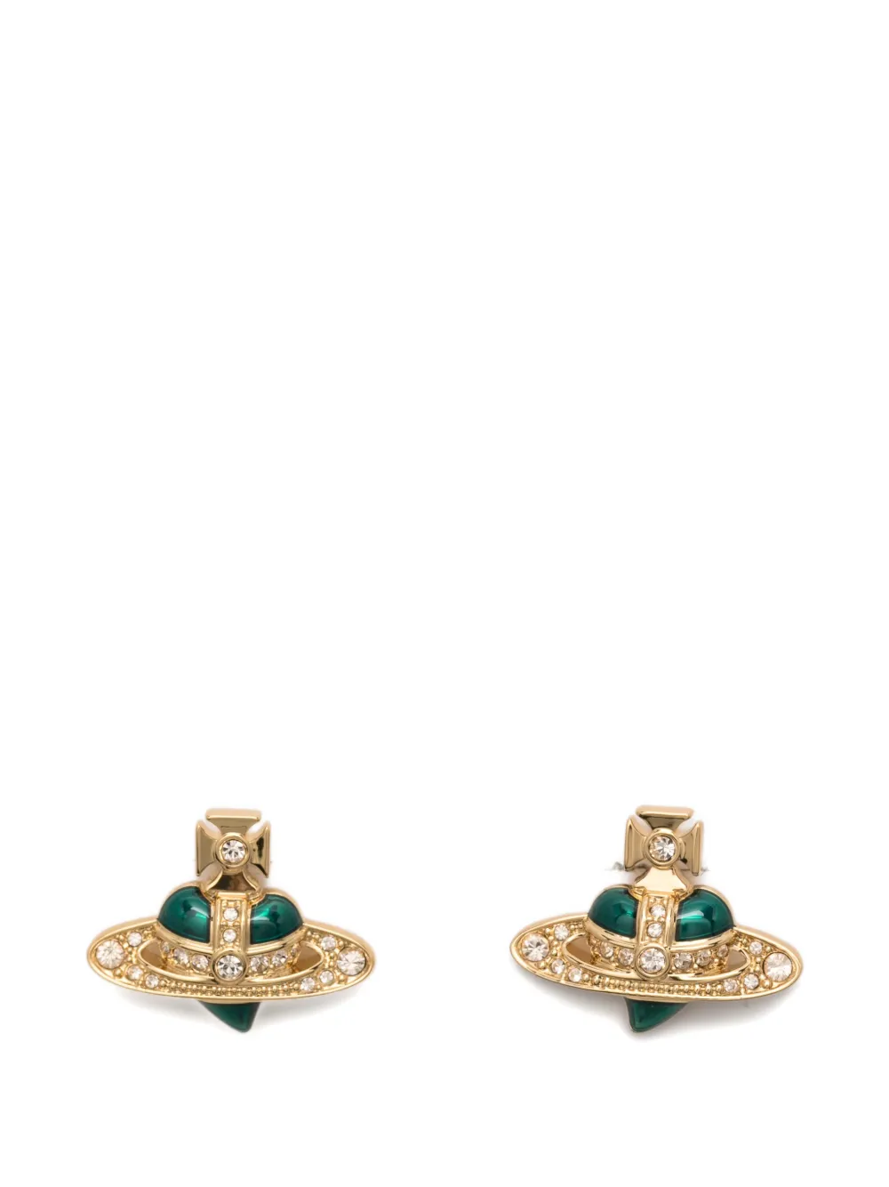 Vivienne Westwood diamante heart earrings - Oro