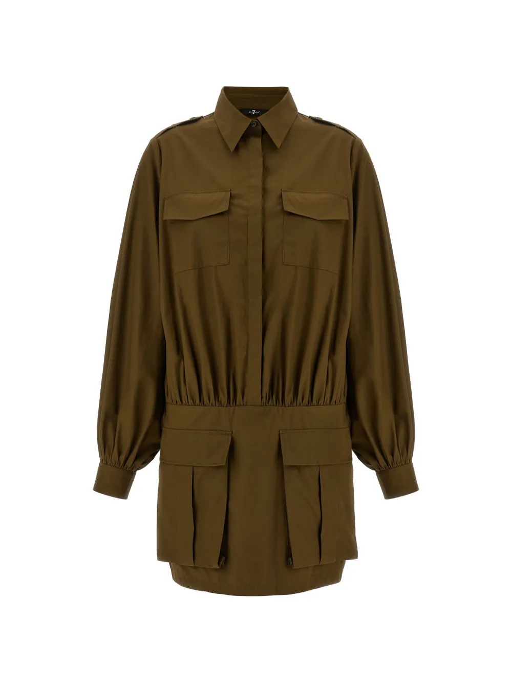 7 For All Mankind utility poplin mini dress - Marrone
