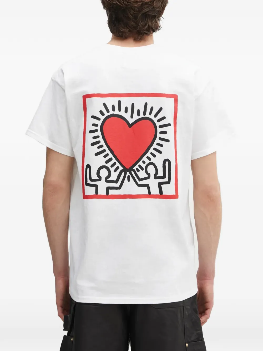 WACKO MARIA x Keith Haring bomberjack met grafische print en borstzak Wit