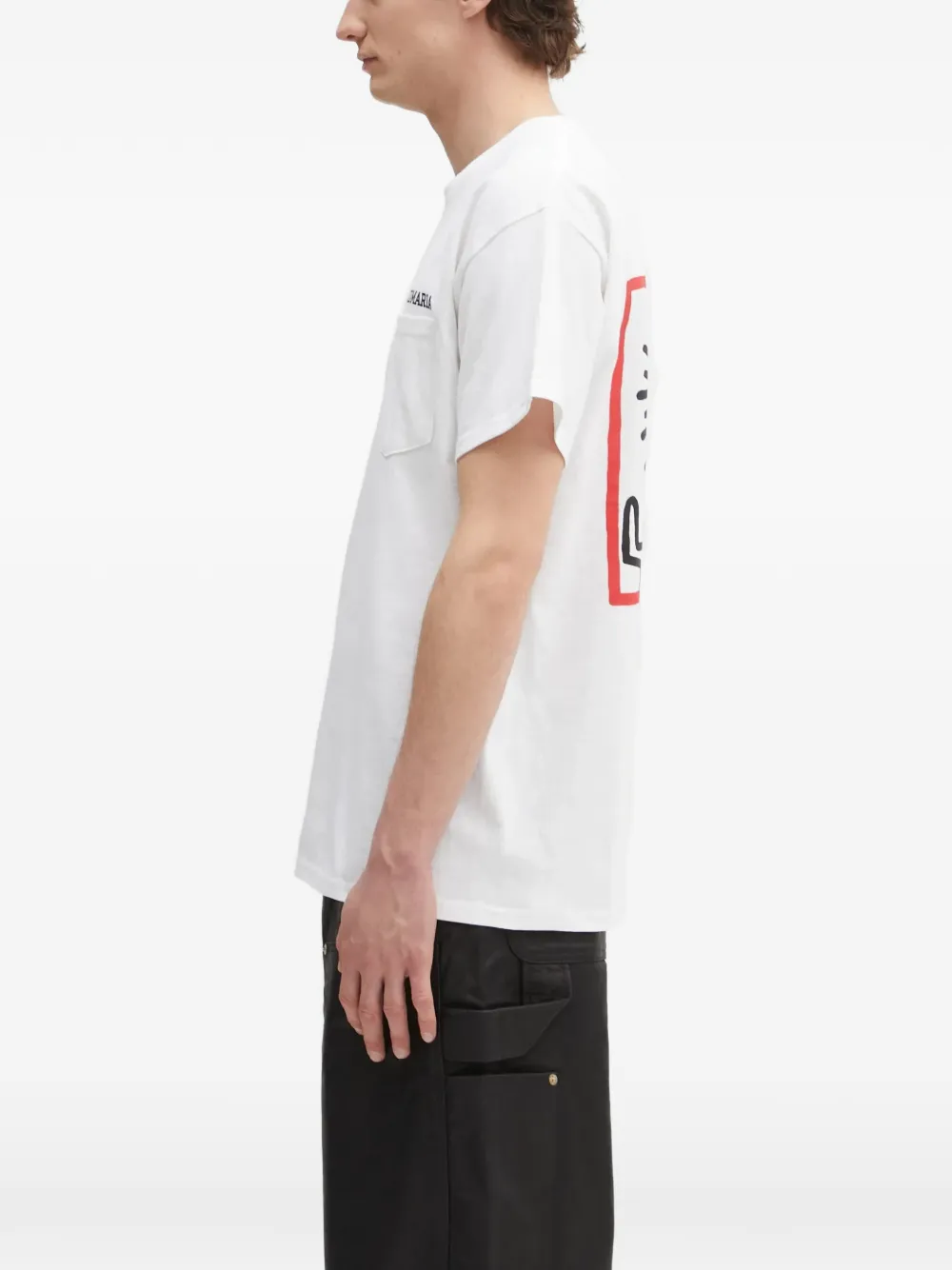 WACKO MARIA x Keith Haring bomberjack met grafische print en borstzak Wit