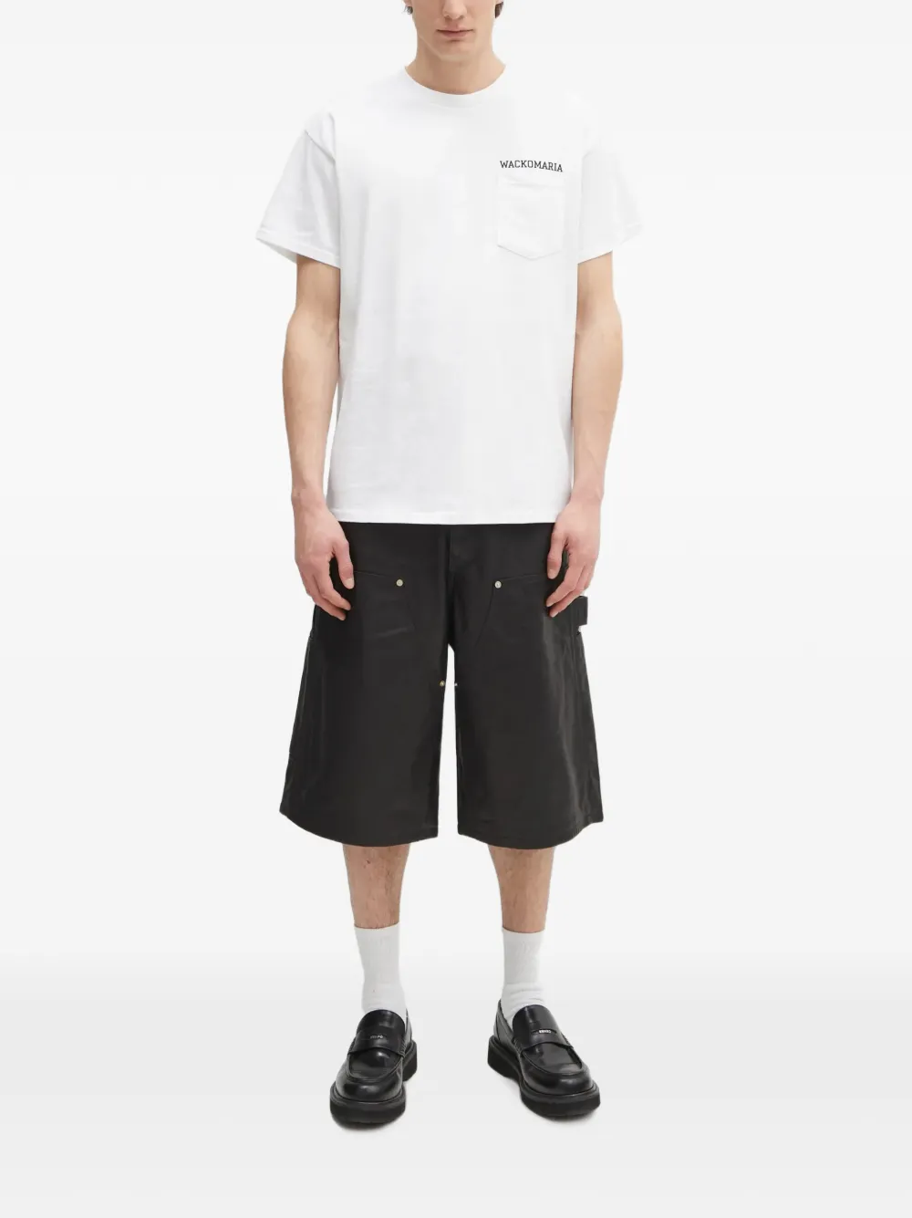 WACKO MARIA x Keith Haring bomberjack met grafische print en borstzak Wit