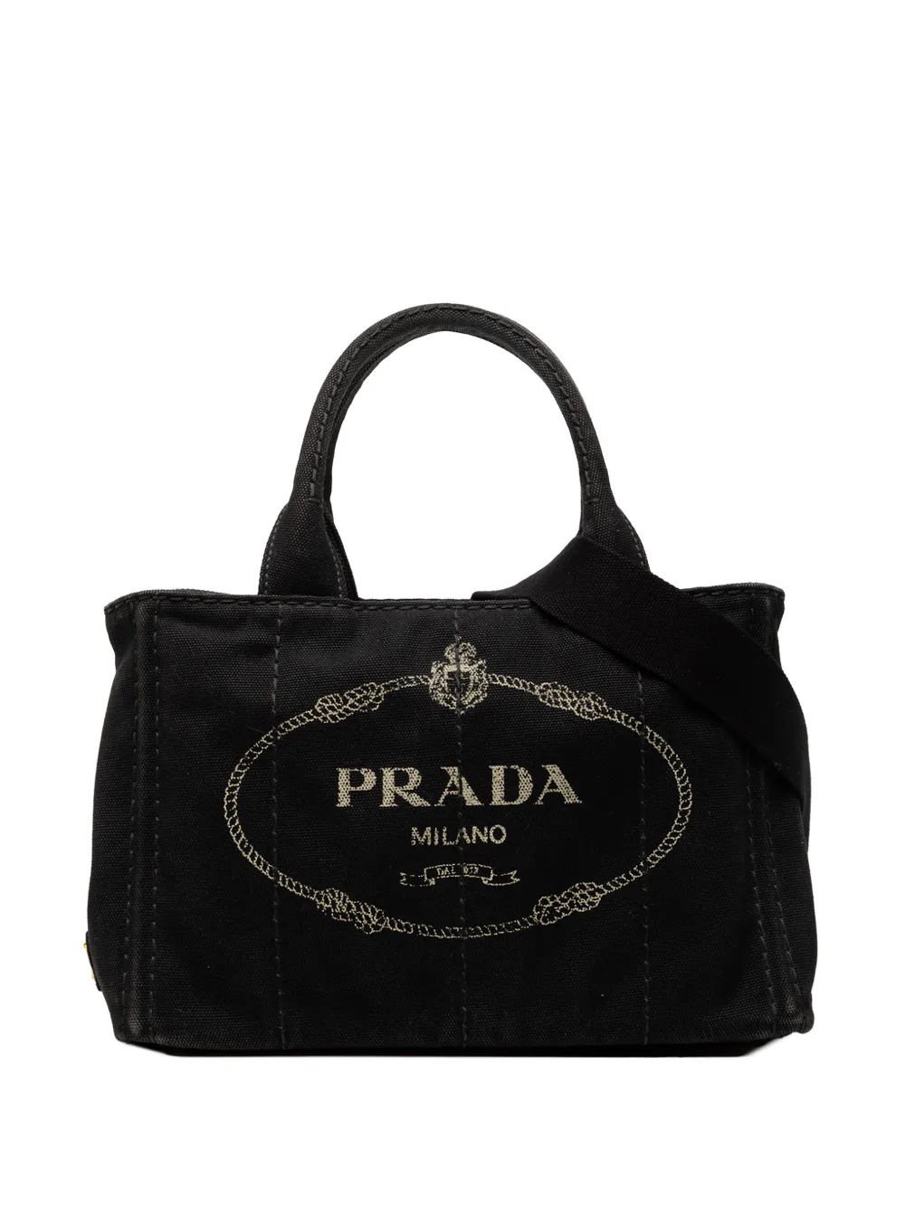 Prada Pre-Owned 2013-2025 Small Canvas Canapa Logo satchel - Nero