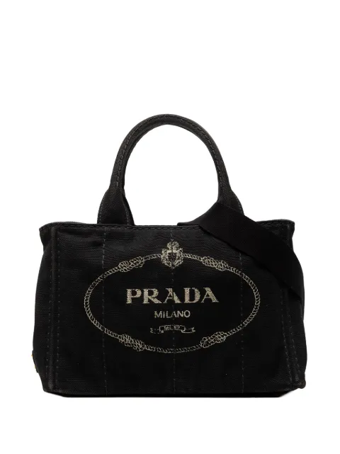 Prada Pre-Owned 2013-2025 Small Canvas Canapa Logo satchel