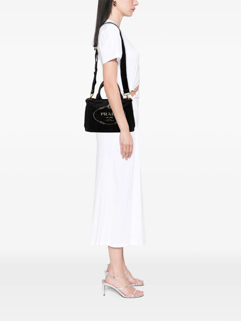  Prada Pre-owned Petit Sac à Main En Toile à Logo Canapa (2013-2025) - Noir 