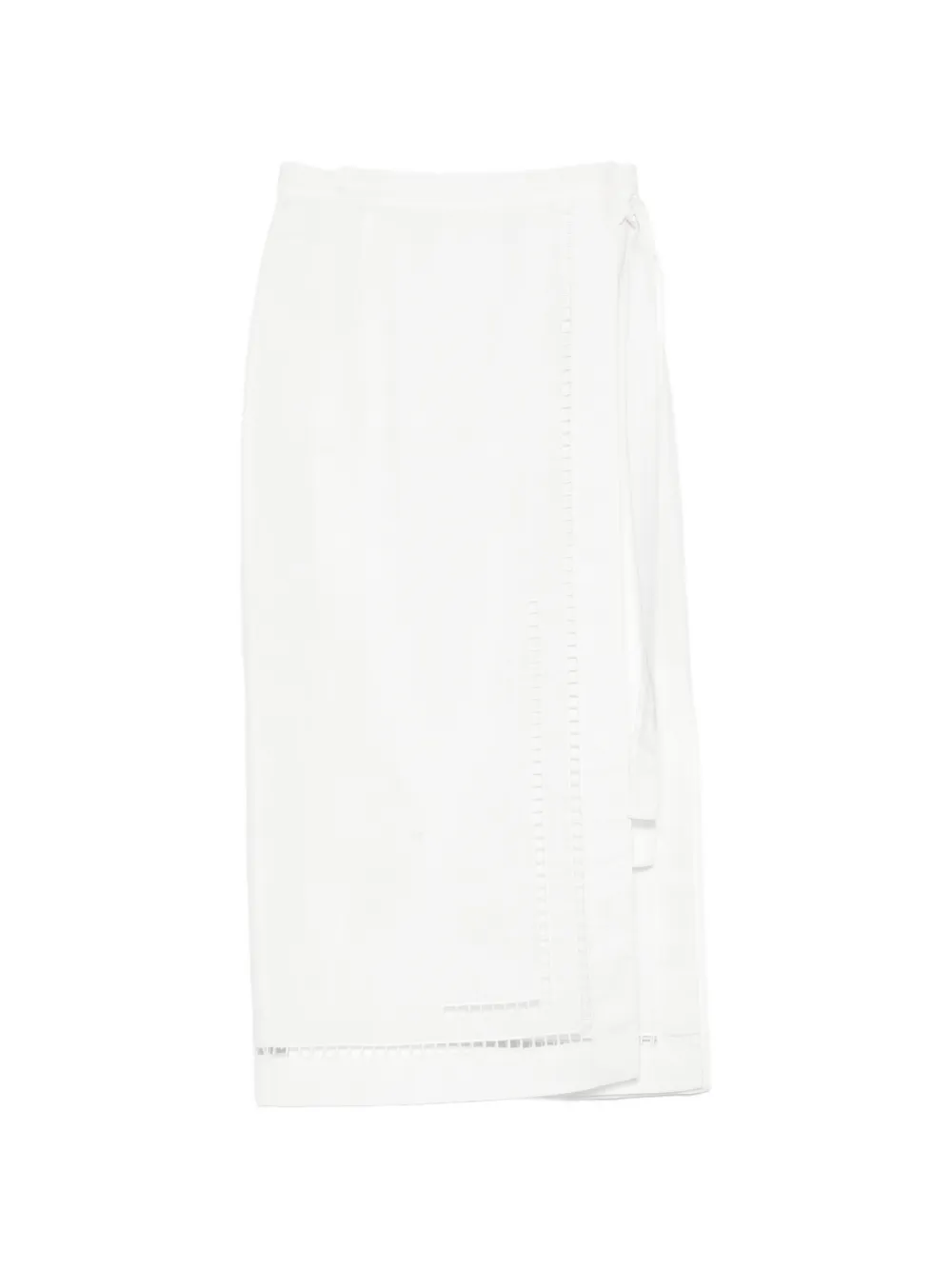Tela embroidered midi skirt - Bianco