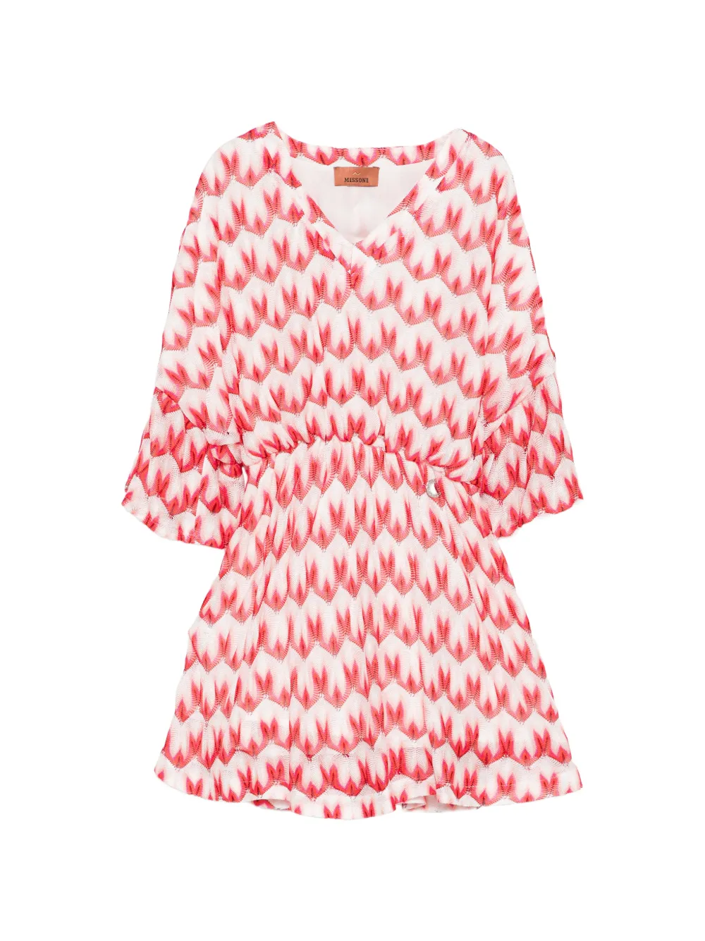 Missoni Kids ruffled patterned dress - Bianco