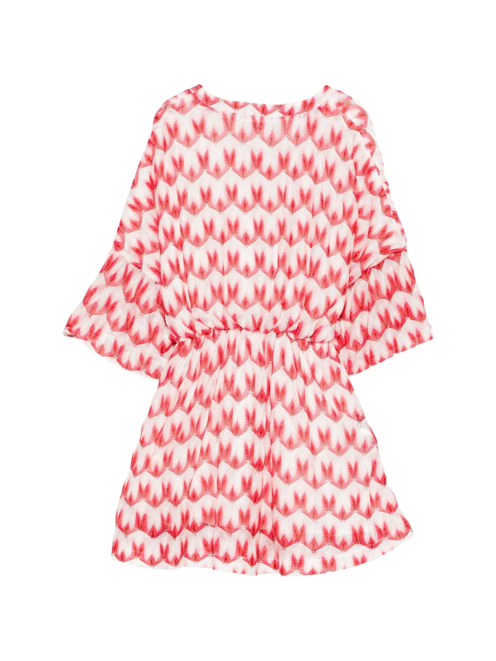 Missoni Kids Ruffled Patterned Dress - White 