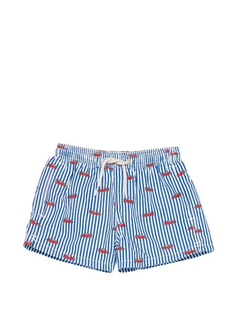 MC2 Saint Barth Kids shorts de playa Jean Lighting a rayas con auto estampado