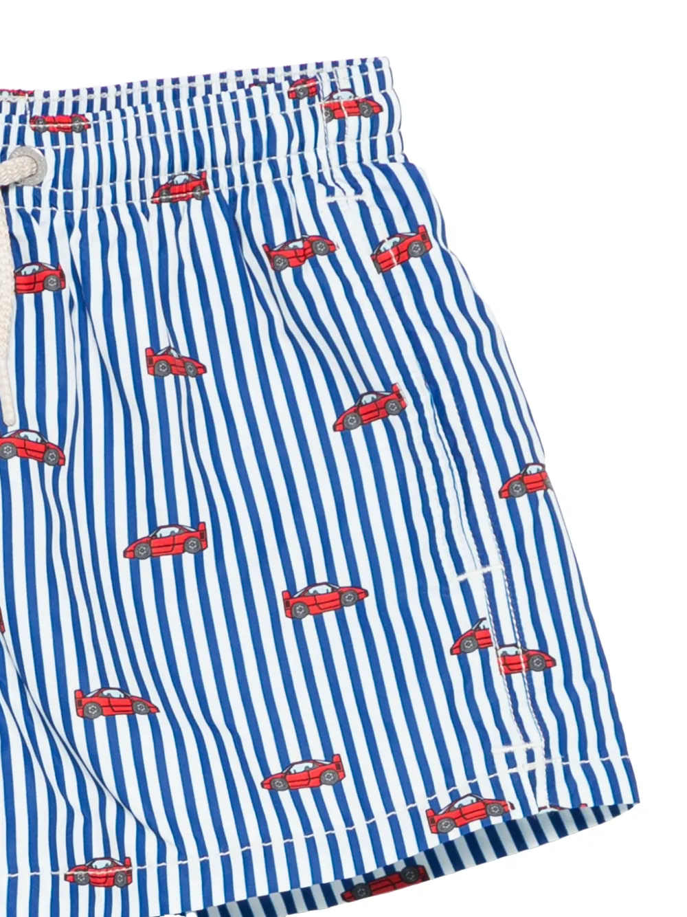 Jean Lighting Striped Car-Print Swim Shorts