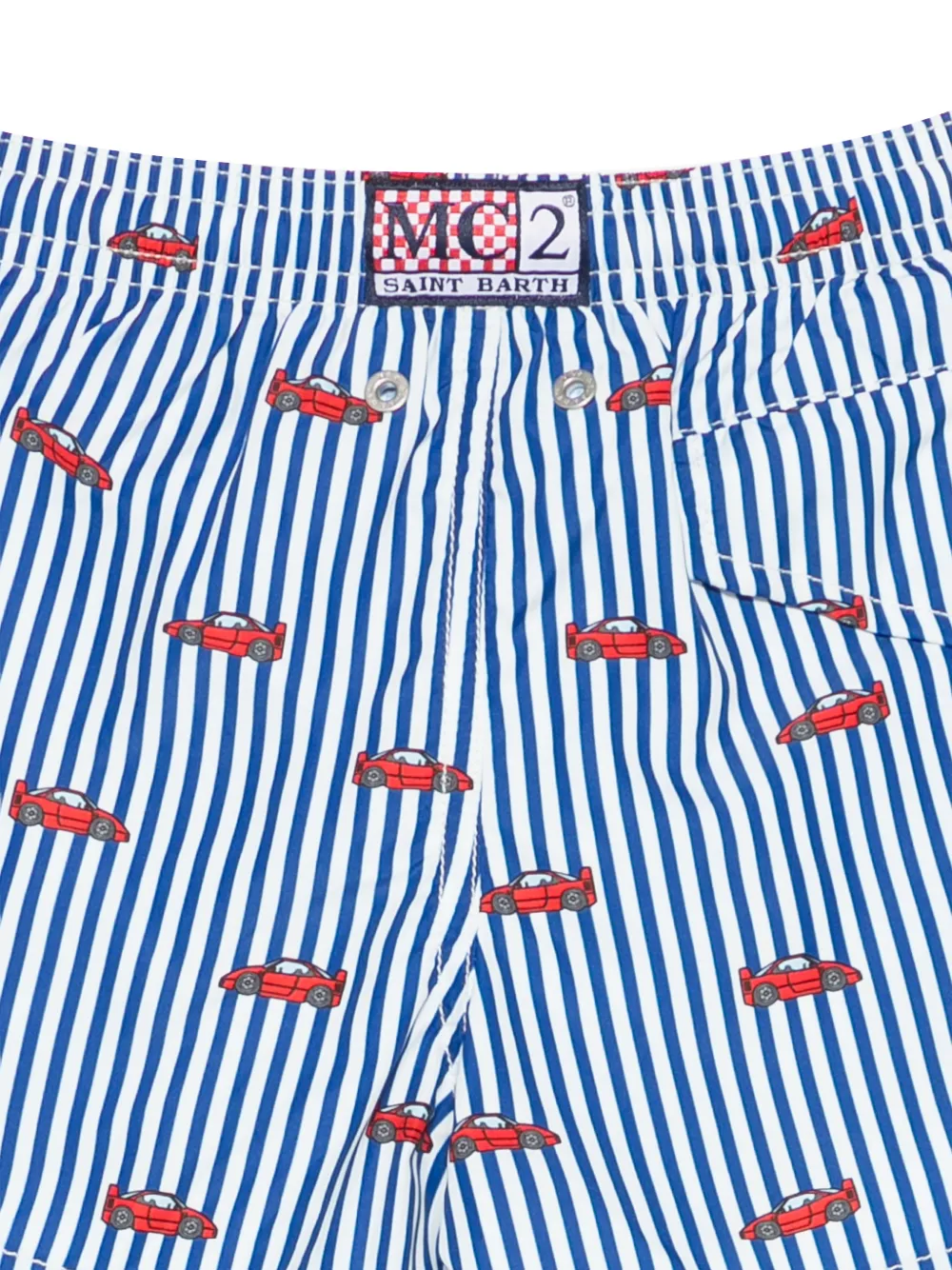 Jean Lighting Striped Car-Print Swim Shorts