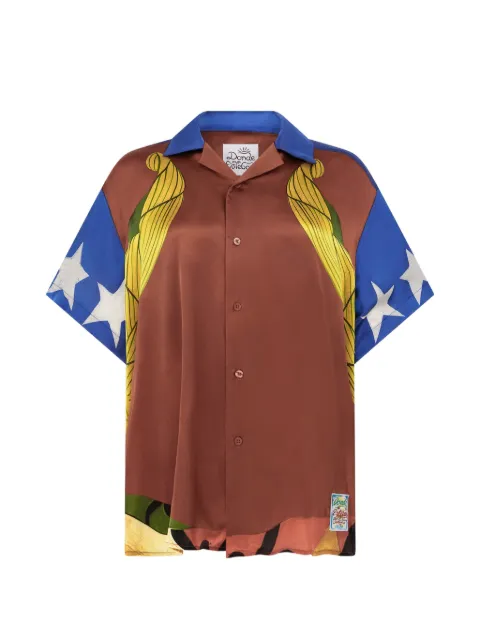 Donde Esteban Palenque graphic-print satin shirt