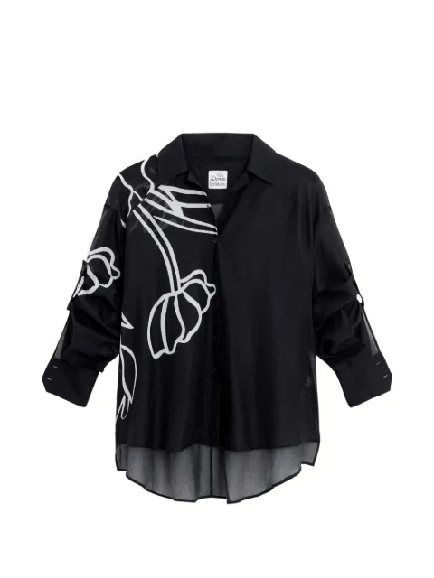 Donde Esteban tulipanes floral cotton shirt