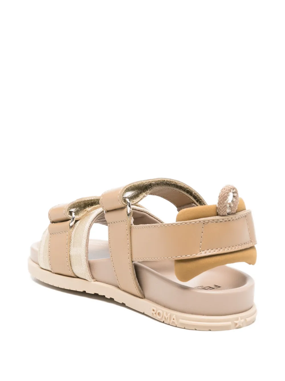 Fendi Kids Sandalen met logobandje Beige