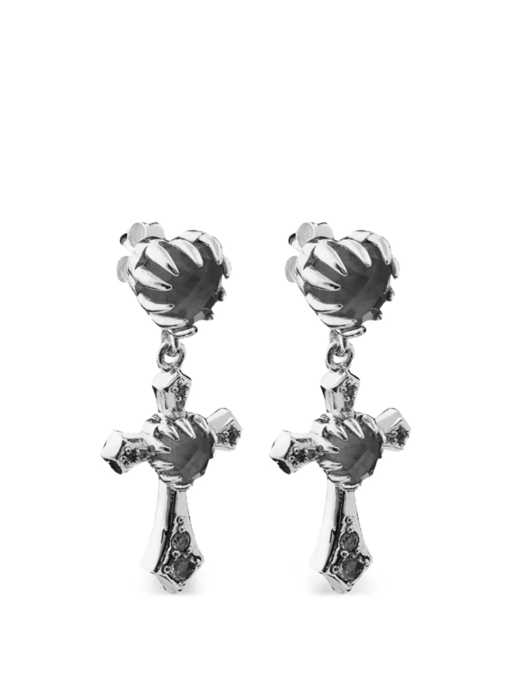 Stolen Girlfriends Club cross sterling-silver earrings