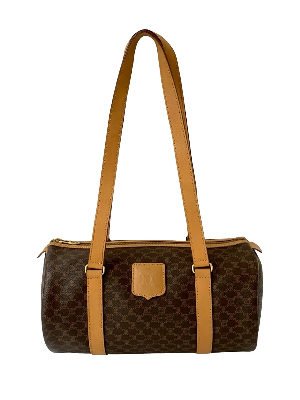 Celine Pre-Owned 2014 Macadam Coated Canvas shoulder bag - Marrone