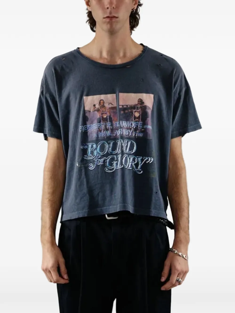 Paly Bound For Glory Print T-shirt In Gray