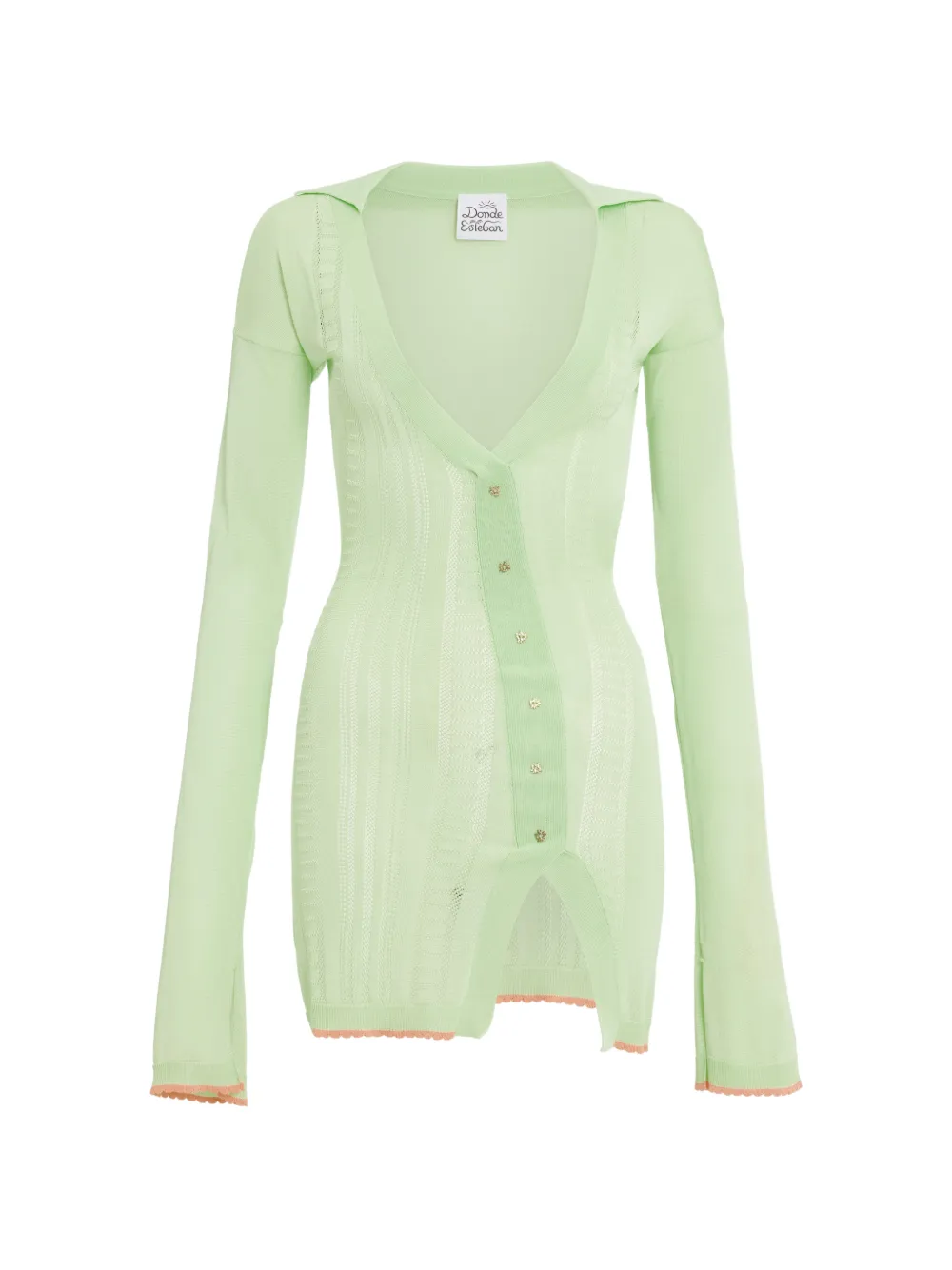 Donde Esteban Long-sleeve Mini Dress In Green