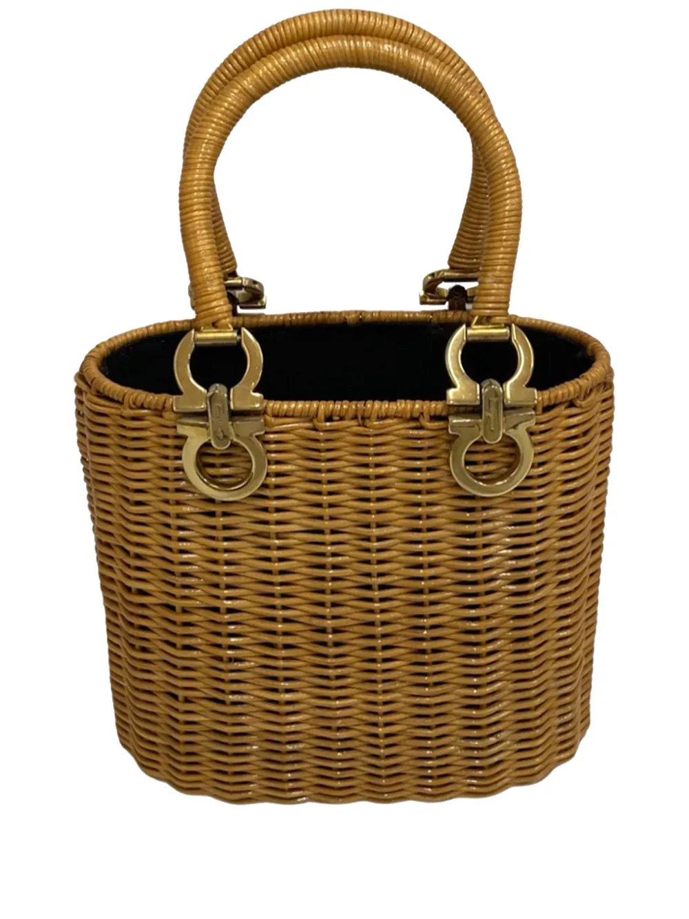 Ferragamo Pre-Owned 2010-2025 Rattan Gancini Basket Bag handbag - Marrone