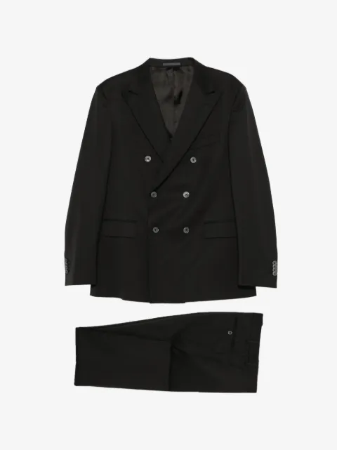 Cenere GB flap-pocket double-breasted suit
