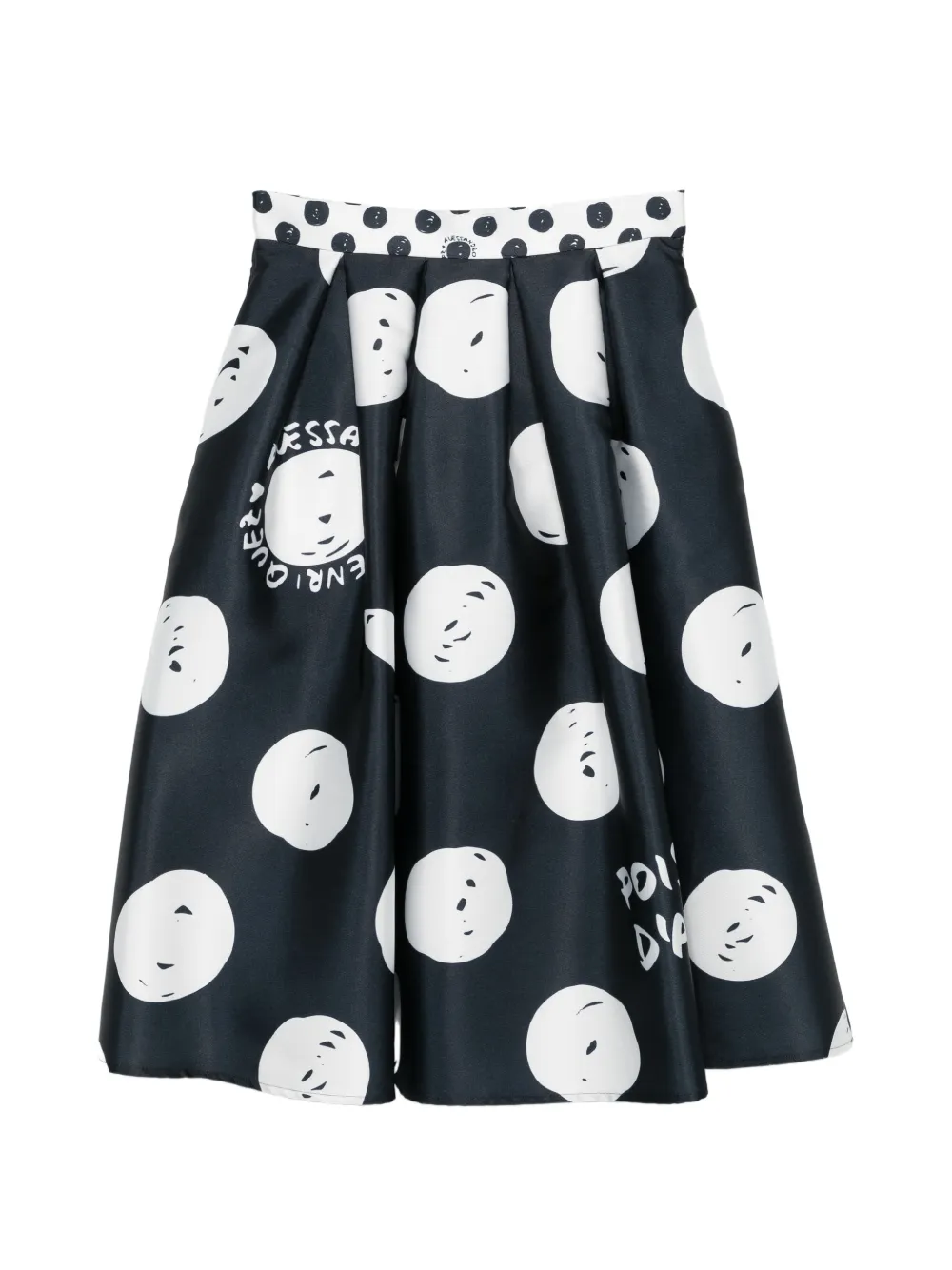 alessandro enriquez polka dot print skirt - Nero