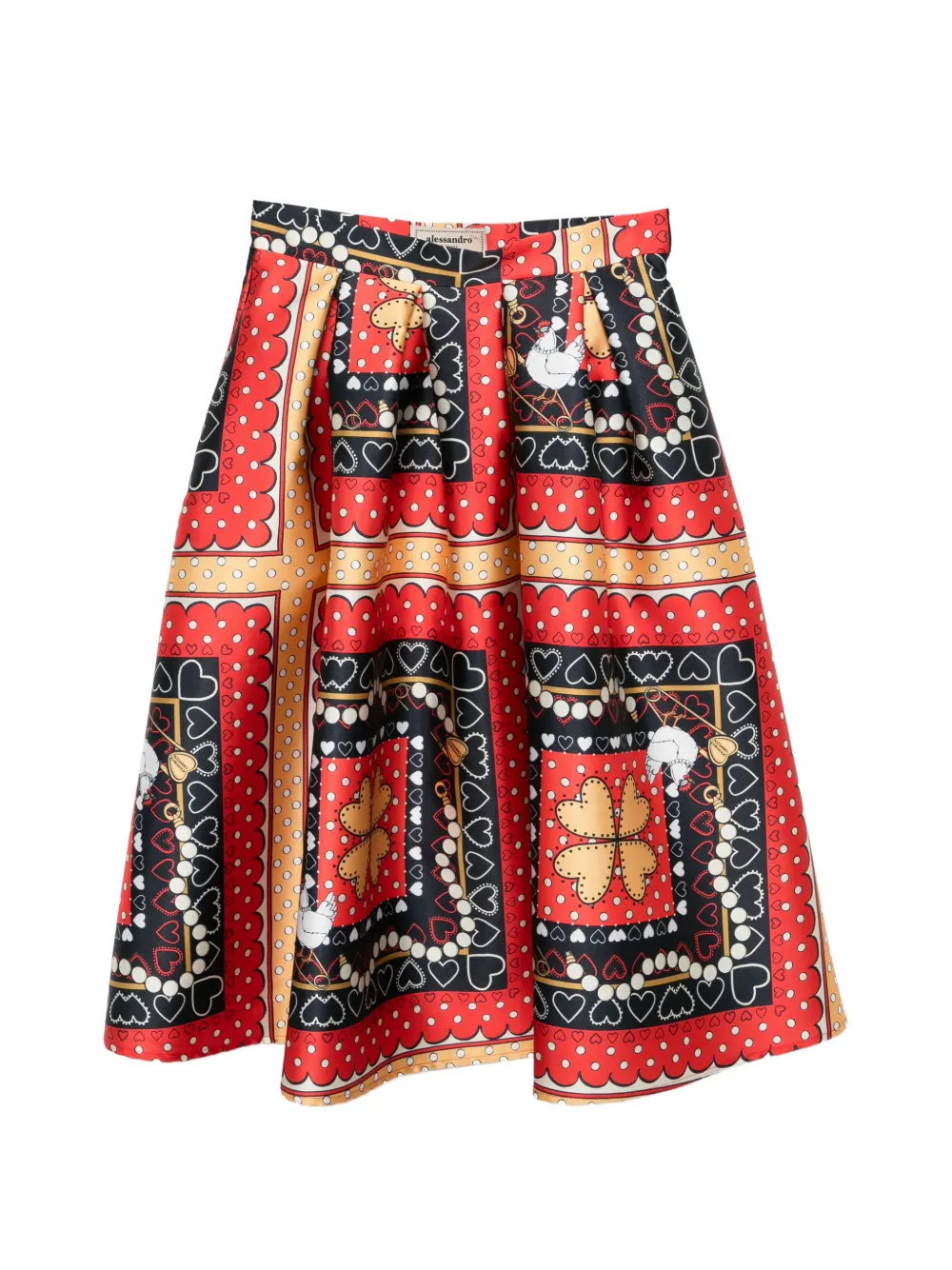alessandro enriquez printed skirt - Rosso