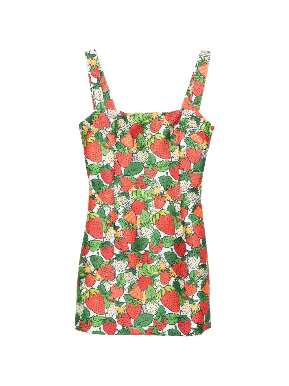 alessandro enriquez strawberry print dress - Bianco