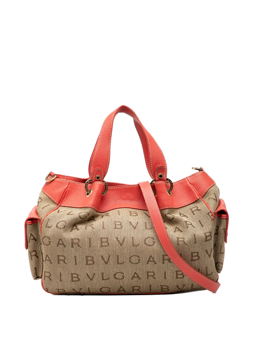 Bvlgari Pre-Owned 1990-2000 Logomania Canvas satchel - Marrone