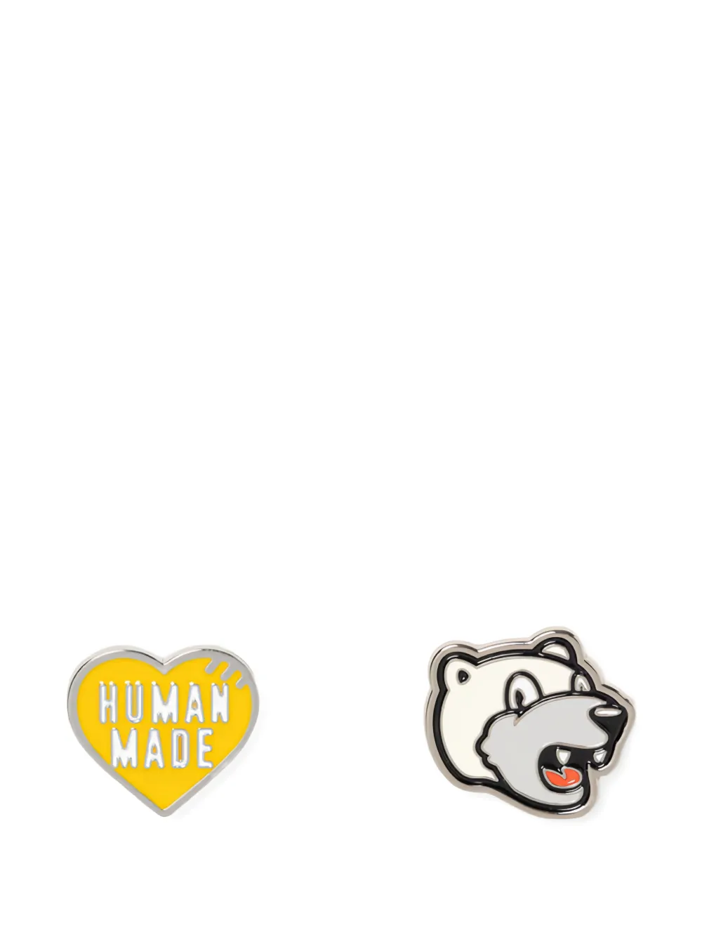 Human Made Heart Polar Bear Pins In Silver
