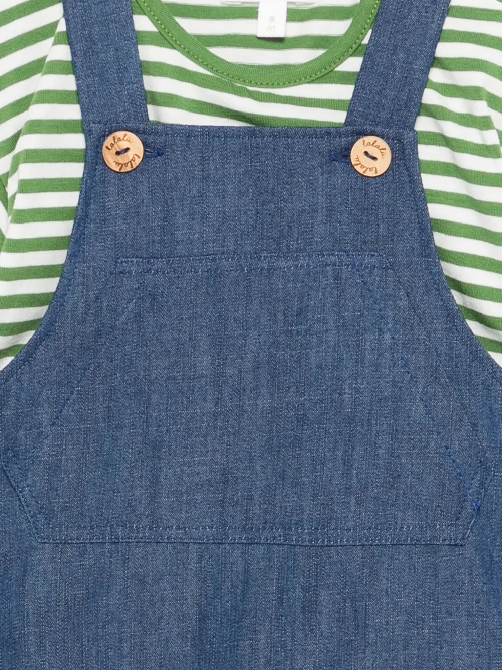  Lalalu Striped Button Shorts Set - Blue 