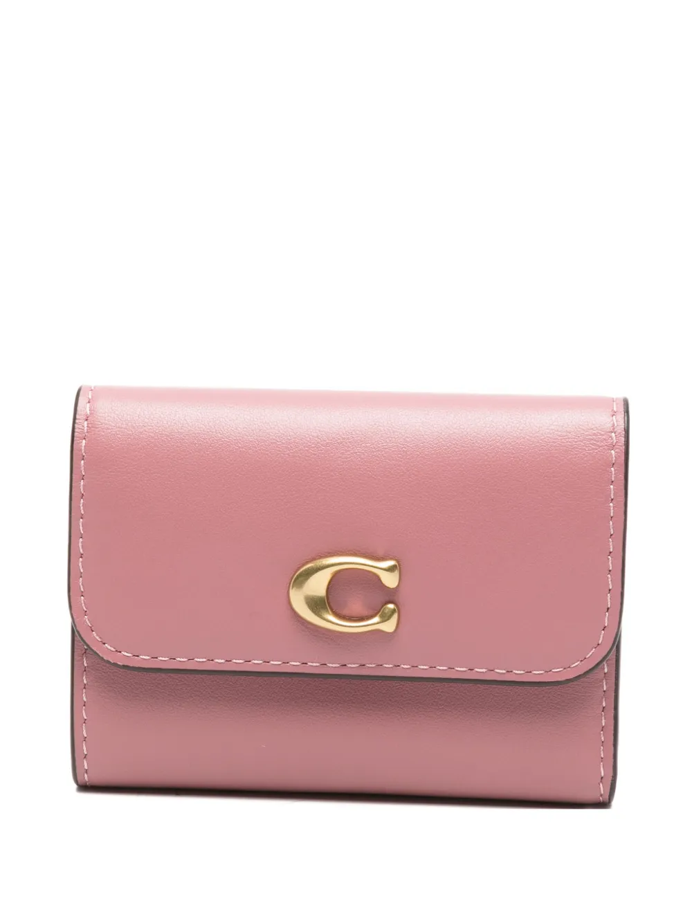 Coach logo-plaque leather wallet - Rosa