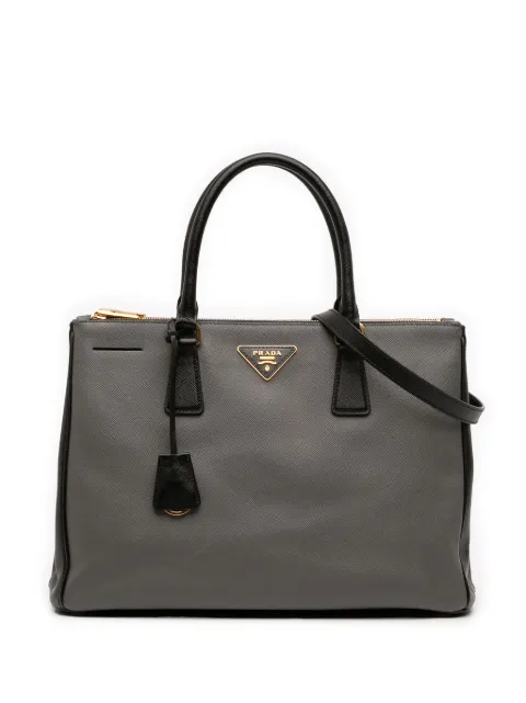 Prada Pre-Owned Bicolor Saffiano Lux Galleria 双拉链中号斜挎包（2013-2025年典藏款）