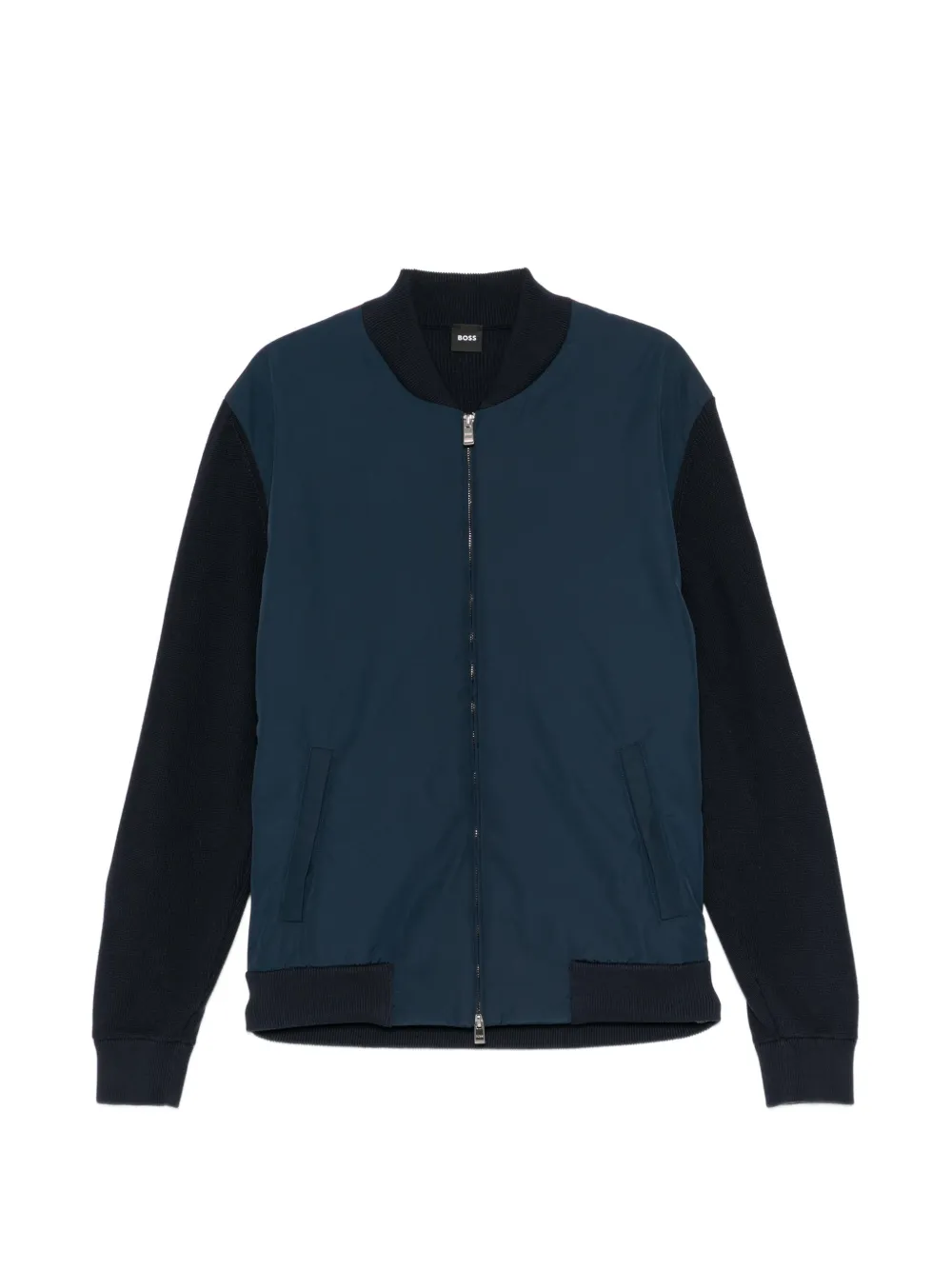 BOSS zip knitted bomber jacket - Blu