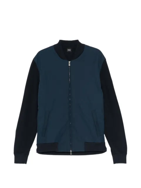 BOSS zip knitted bomber jacket