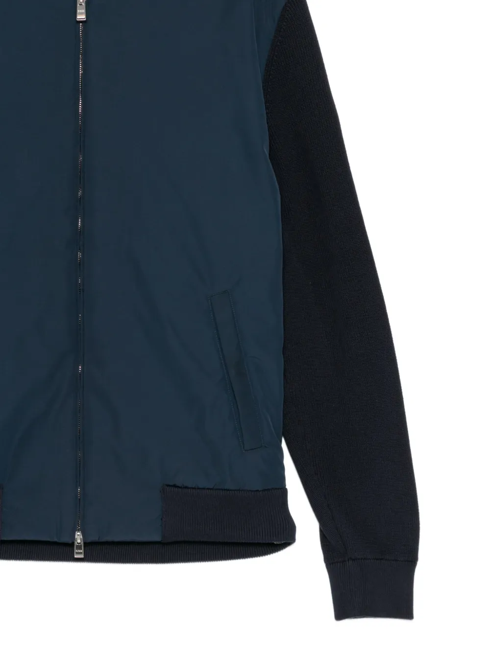 BOSS Gebreid bomberjack met rits Blauw