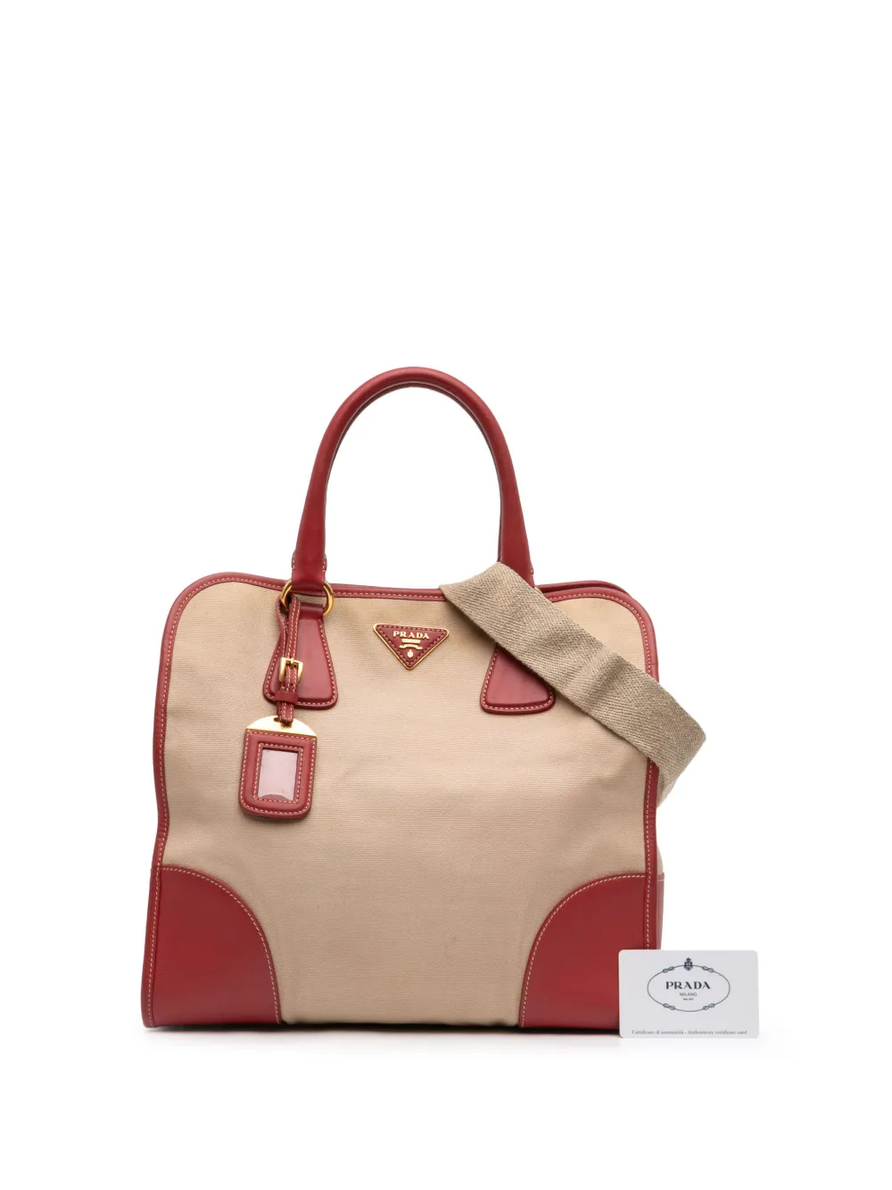 2010-2026 Saffiano Trimmed Canvas Canapa Satchel