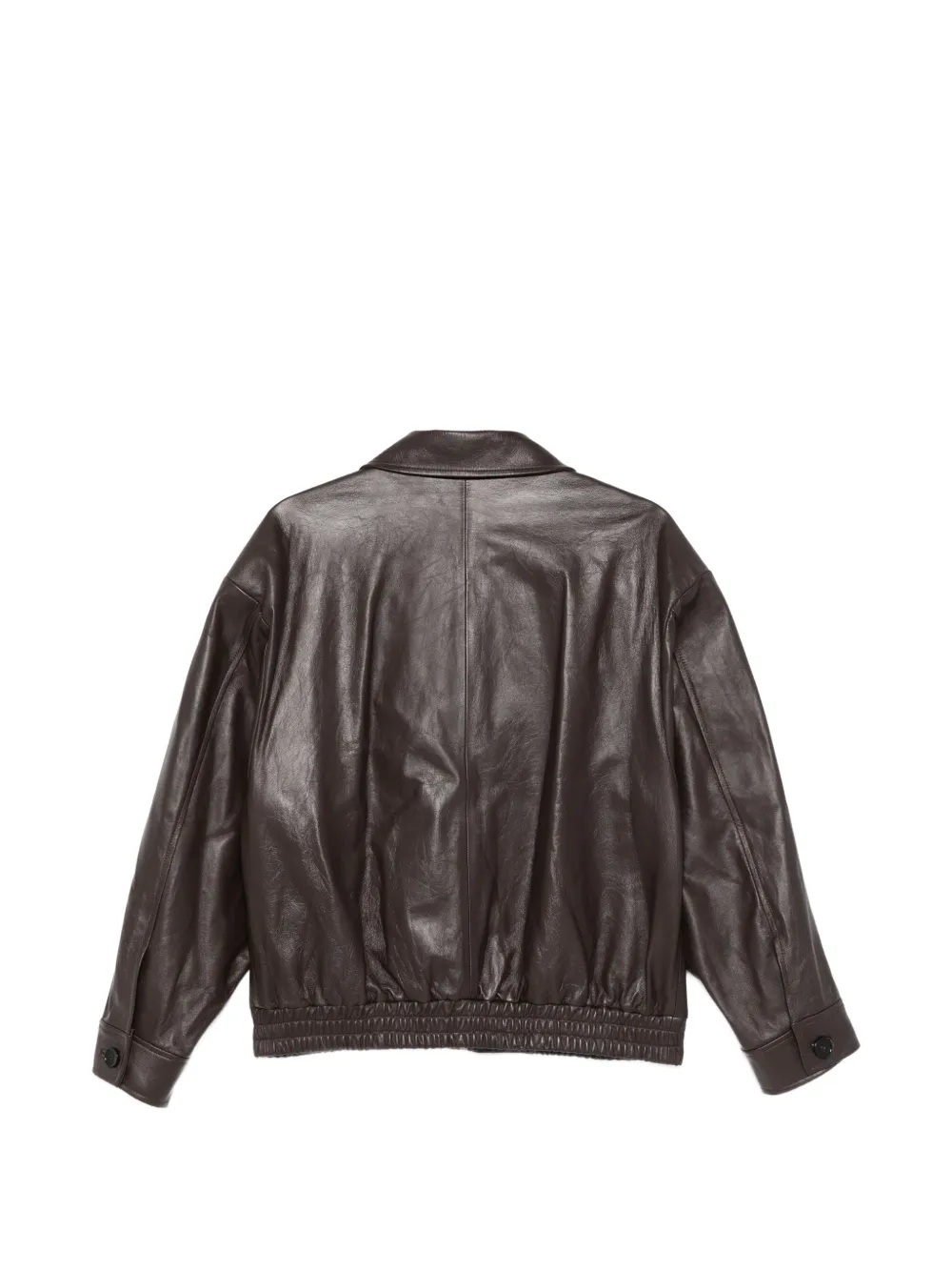  Semicouture Zip-up Leather Jacket - Brown 