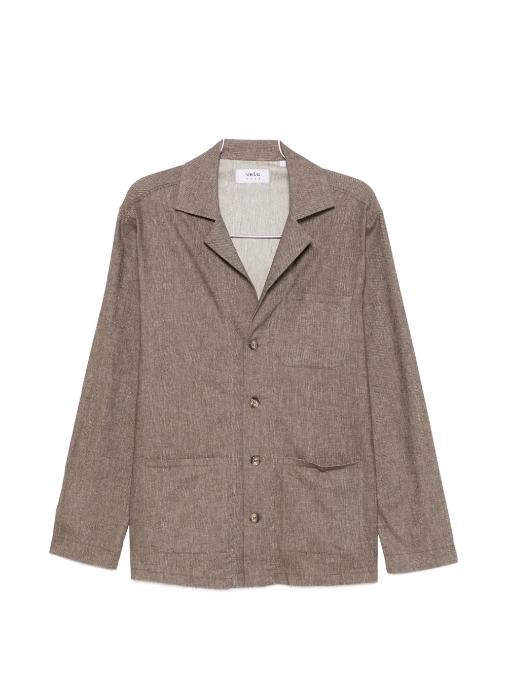 VELA SHOP patch-pocket long-sleeve shirt - Braun