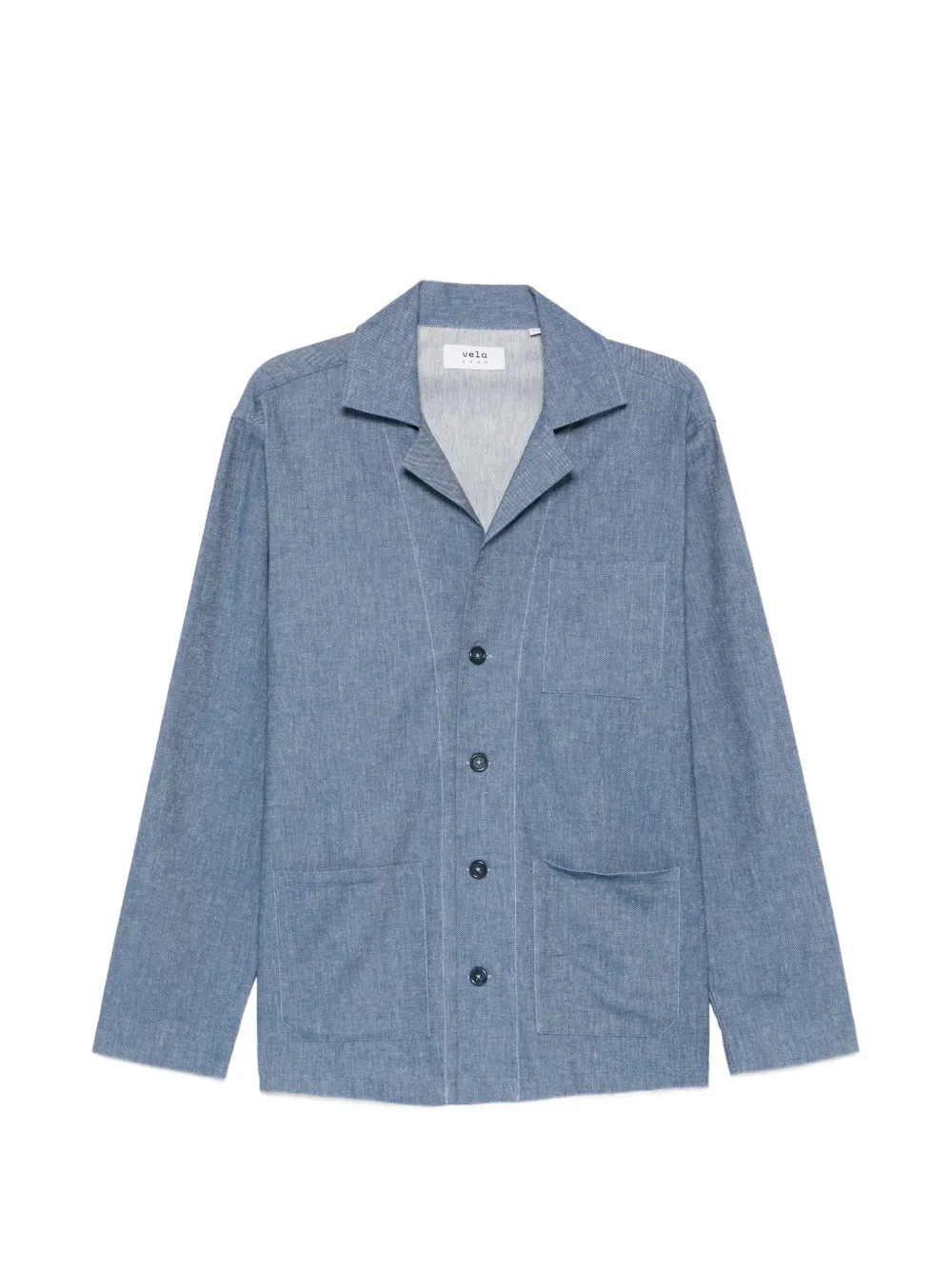 VELA SHOP patch-pocket button-up shirt - Blu