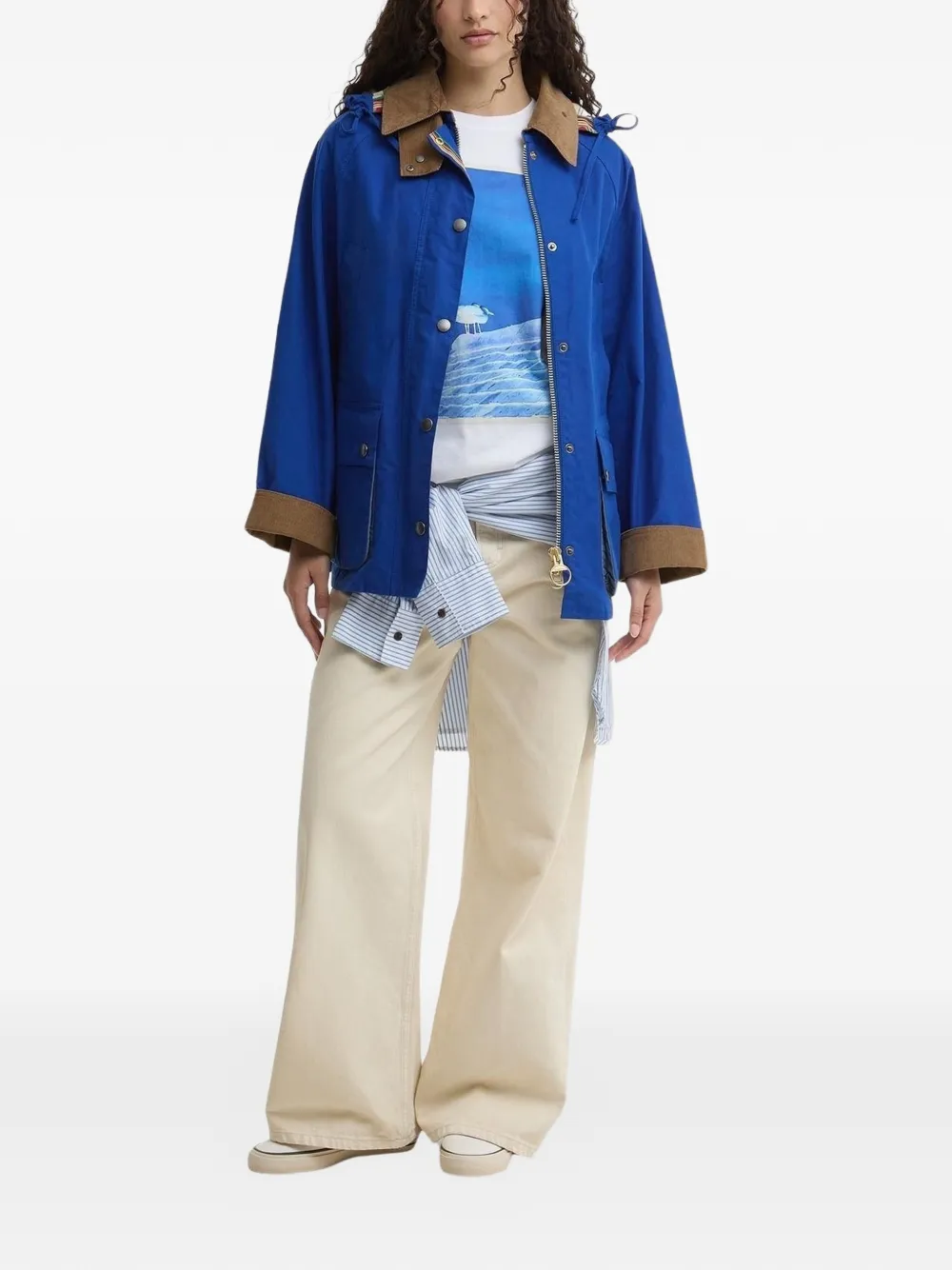  Barbour X Paul Smith Hooded Jacket - Blue 