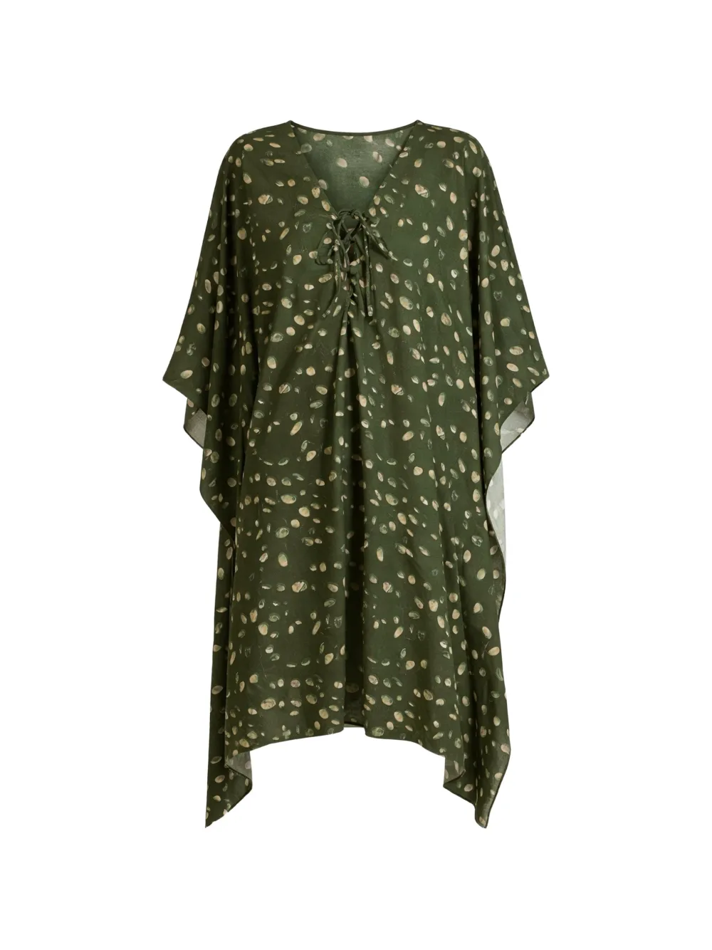 Adriana Degreas - Kaftan com estampa de poás - mulher - Viscose - Tamanho único - Verde