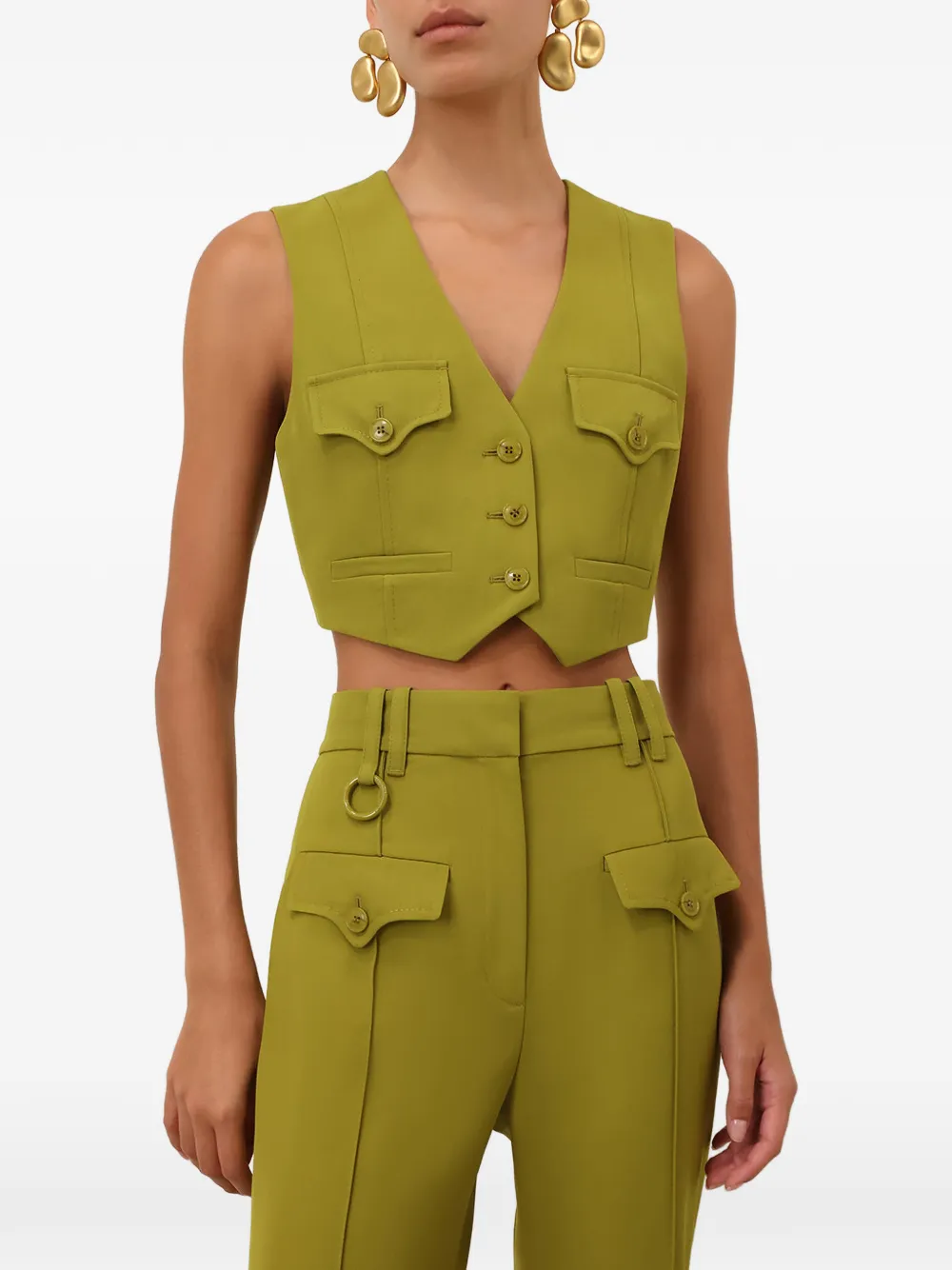 ZIMMERMANN Gilet met knoopsluiting en zakken Groen